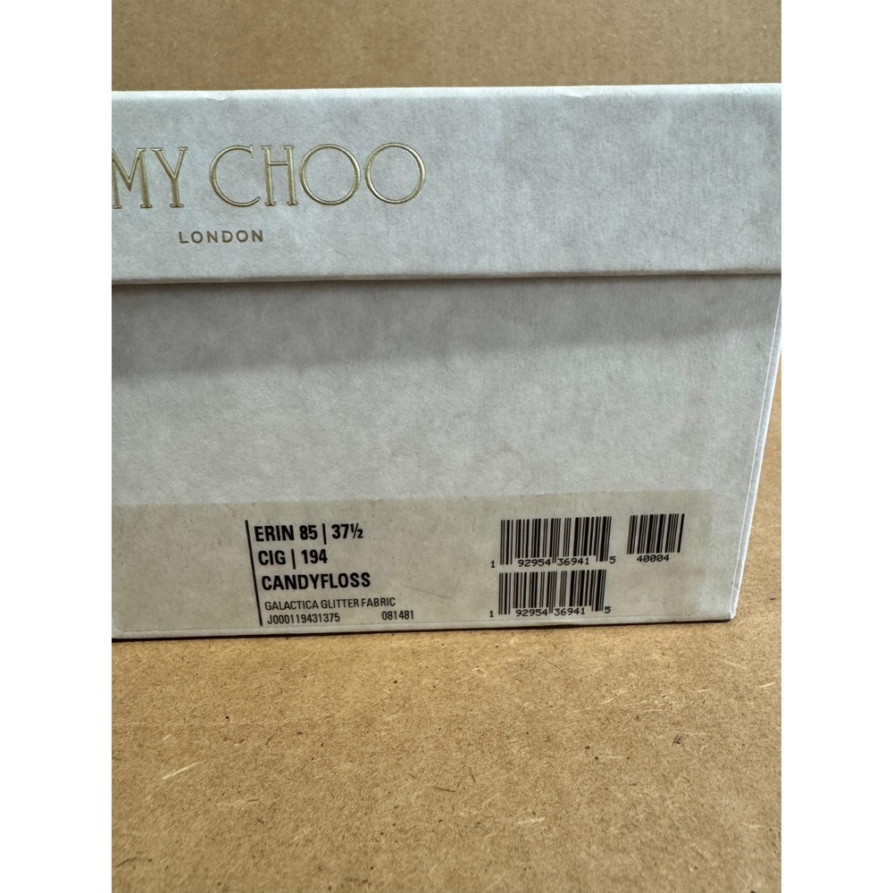 NWB Jimmy Choo Erin 85 Galactica Glitter Pumps Candyfloss Womens Size 37.5 EU - Picture 9 of 9
